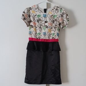 Floral Authentic Batik Tailormade Dress With Satin Bottom